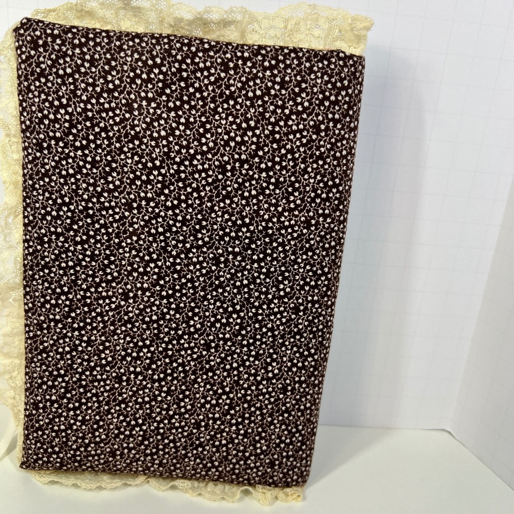 Vintage Dynamic Address Book Brown Calico‎ Floral Lace Cottagecore Ribbon Tie - Picture 5 of 11